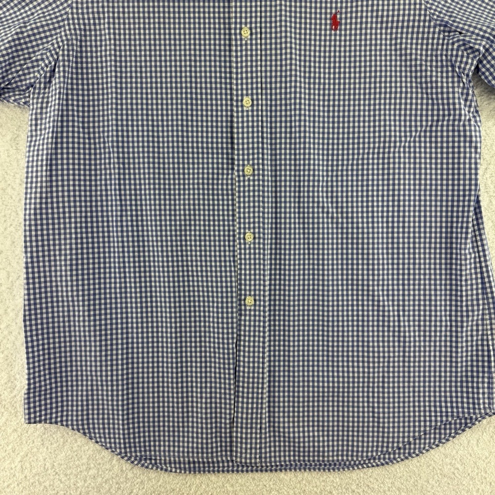 Ralph Lauren Short Sleeve Pony Button Up Shirt Mens XL Blue Plaid - Picture 4 of 11